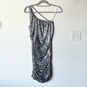 Vintage Y2K 2000s mcbling snow leopard glam glitter party dress